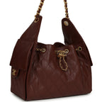 Small 25 Hobo Bag Brown Caviar Antique Gold Hardware
