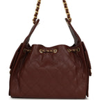 Small 25 Hobo Bag Brown Caviar Antique Gold Hardware
