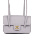 Mini Preppy Coco Clutch with Straps Light Purple Shiny Caviar Brushed Gold Hardware