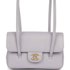 Mini Preppy Coco Clutch with Straps Light Purple Shiny Caviar Brushed Gold Hardware