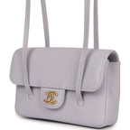 Mini Preppy Coco Clutch with Straps Light Purple Shiny Caviar Brushed Gold Hardware