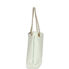 Large "Eyes on You" CC Shopping Bag Light Blue Lambskin Gold Hardware