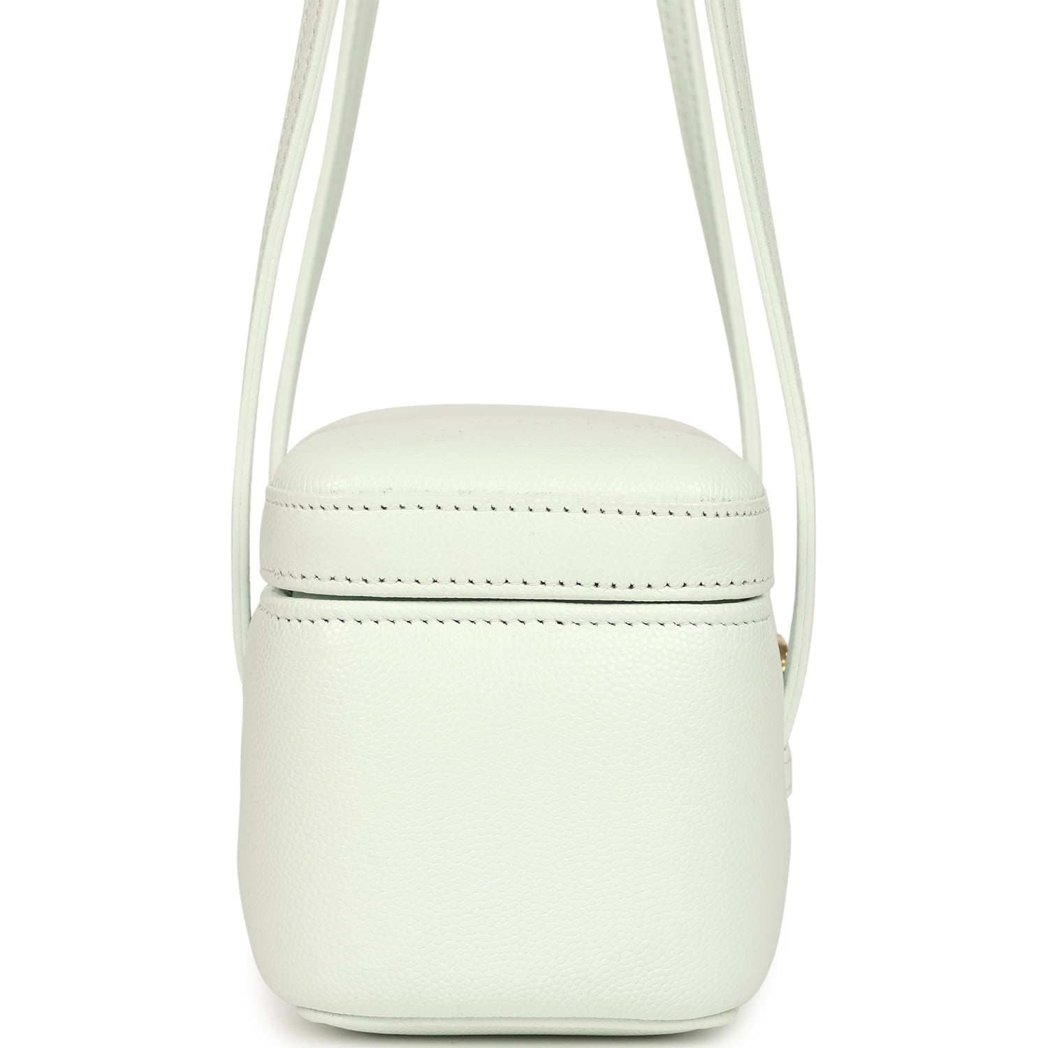 Preppy Coco Long Vanity with Straps Light Blue Shiny Caviar Brushed Gold Hardware