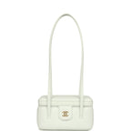 Preppy Coco Long Vanity with Straps Light Blue Shiny Caviar Brushed Gold Hardware