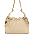 Small 25 Hobo Bag Beige Caviar Antique Gold Hardware