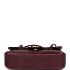 Mini Preppy Coco Clutch with Straps Dark Burgundy Shiny Caviar Brushed Gold Hardware