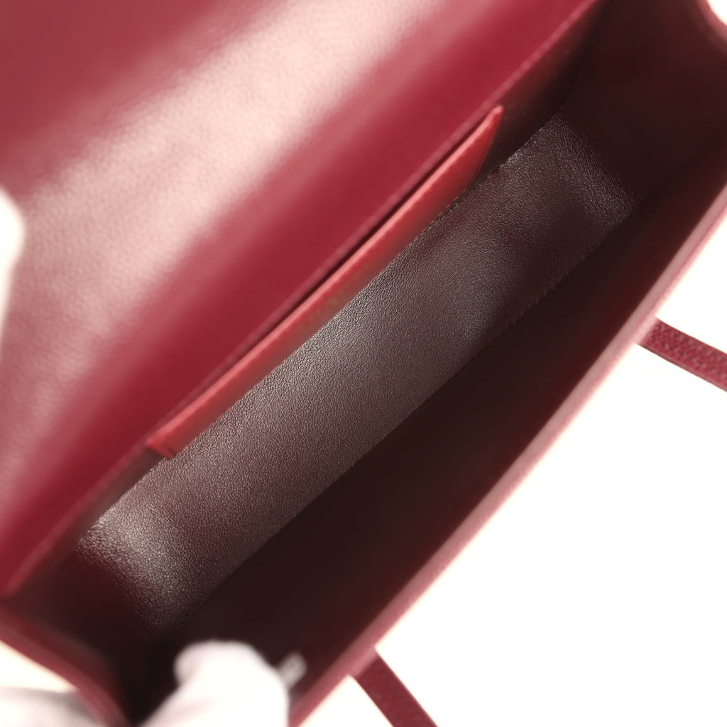 Mini Preppy Coco Clutch with Straps Dark Burgundy Shiny Caviar Brushed Gold Hardware