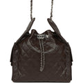 Medium 25 Hobo Bag Dark Brown Shiny Aged Calfskin Silver Hardware