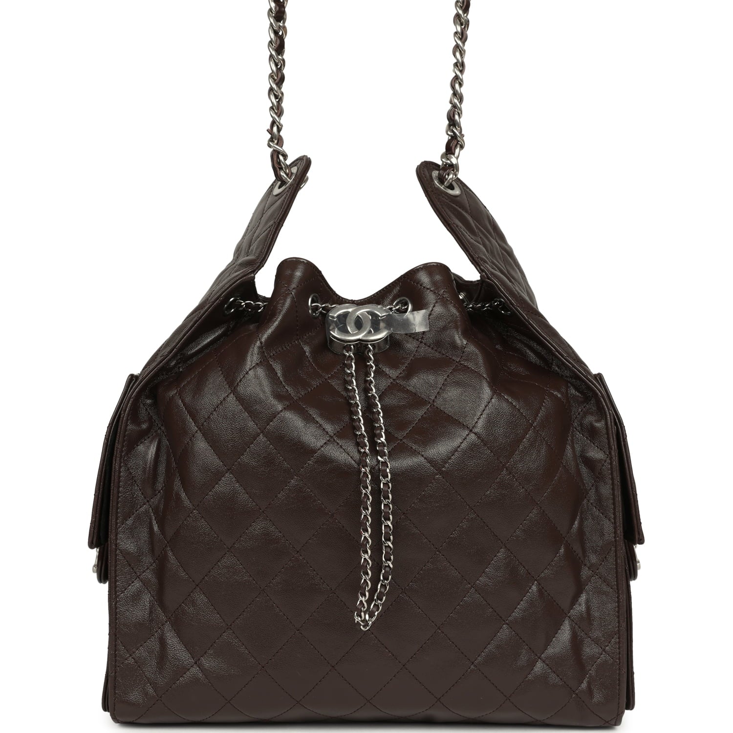 Medium 25 Hobo Bag Dark Brown Shiny Aged Calfskin Silver Hardware
