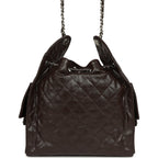 Medium 25 Hobo Bag Dark Brown Shiny Aged Calfskin Silver Hardware