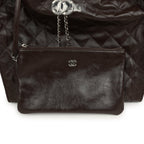 Medium 25 Hobo Bag Dark Brown Shiny Aged Calfskin Silver Hardware