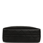 Small Coco Base Hobo Bag Grey Suede and Black Shiny Lambskin Brushed Gold Hardware