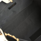 Small Coco Base Hobo Bag Grey Suede and Black Shiny Lambskin Brushed Gold Hardware