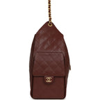 Medium 25 Hobo Bag Brown Caviar Antique Gold Hardware