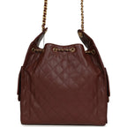 Medium 25 Hobo Bag Brown Caviar Antique Gold Hardware
