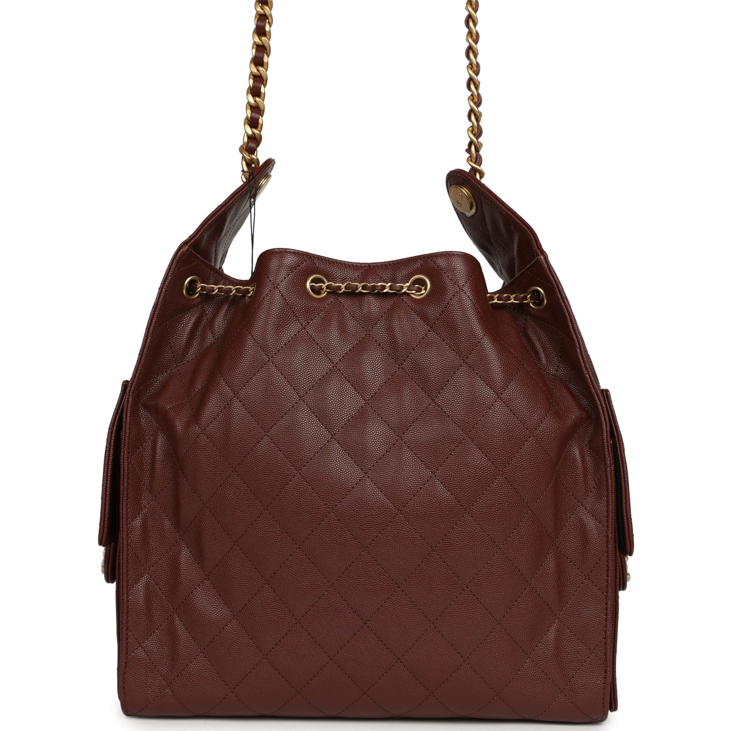 Medium 25 Hobo Bag Brown Caviar Antique Gold Hardware