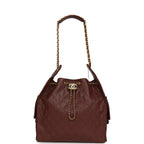 Medium 25 Hobo Bag Brown Caviar Antique Gold Hardware