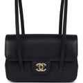 Mini Preppy Coco Clutch with Straps Navy Blue Shiny Caviar Brushed Gold Hardware