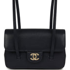 Mini Preppy Coco Clutch with Straps Navy Blue Shiny Caviar Brushed Gold Hardware