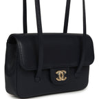 Mini Preppy Coco Clutch with Straps Navy Blue Shiny Caviar Brushed Gold Hardware