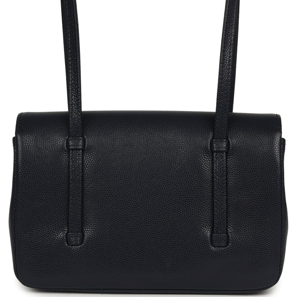 Mini Preppy Coco Clutch with Straps Navy Blue Shiny Caviar Brushed Gold Hardware