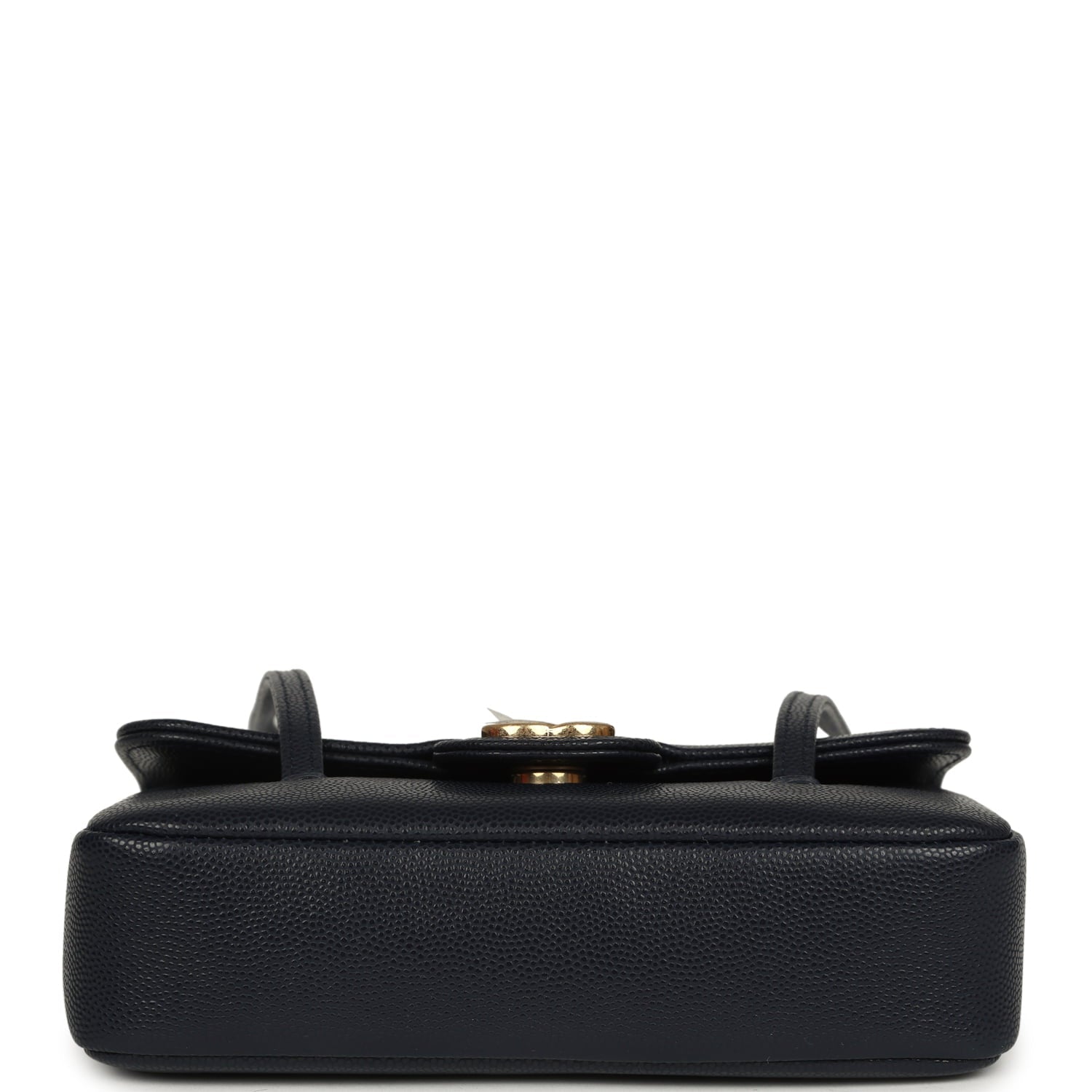 Mini Preppy Coco Clutch with Straps Navy Blue Shiny Caviar Brushed Gold Hardware