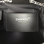 Small 25 Hobo Bag Black Shiny Aged Crumpled Calfskin Silver Hardware