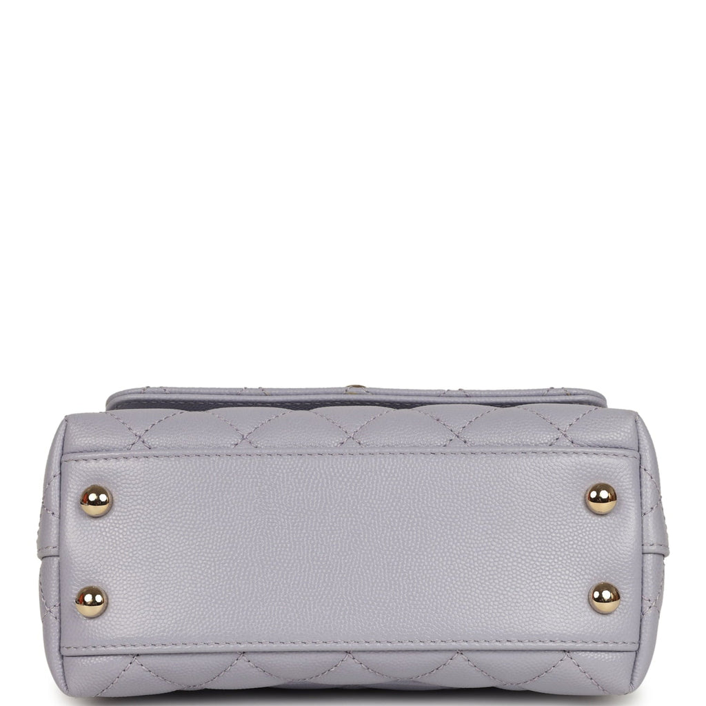 Micro Coco Top Handle Flap Light Purple Shiny Caviar Light Gold Hardware