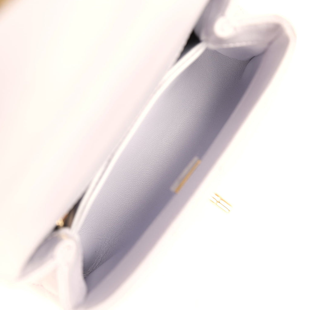 Micro Coco Top Handle Flap Light Purple Shiny Caviar Light Gold Hardware