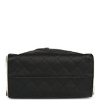 Small 25 Hobo Bag Black and White Calfskin Light Gold Hardware