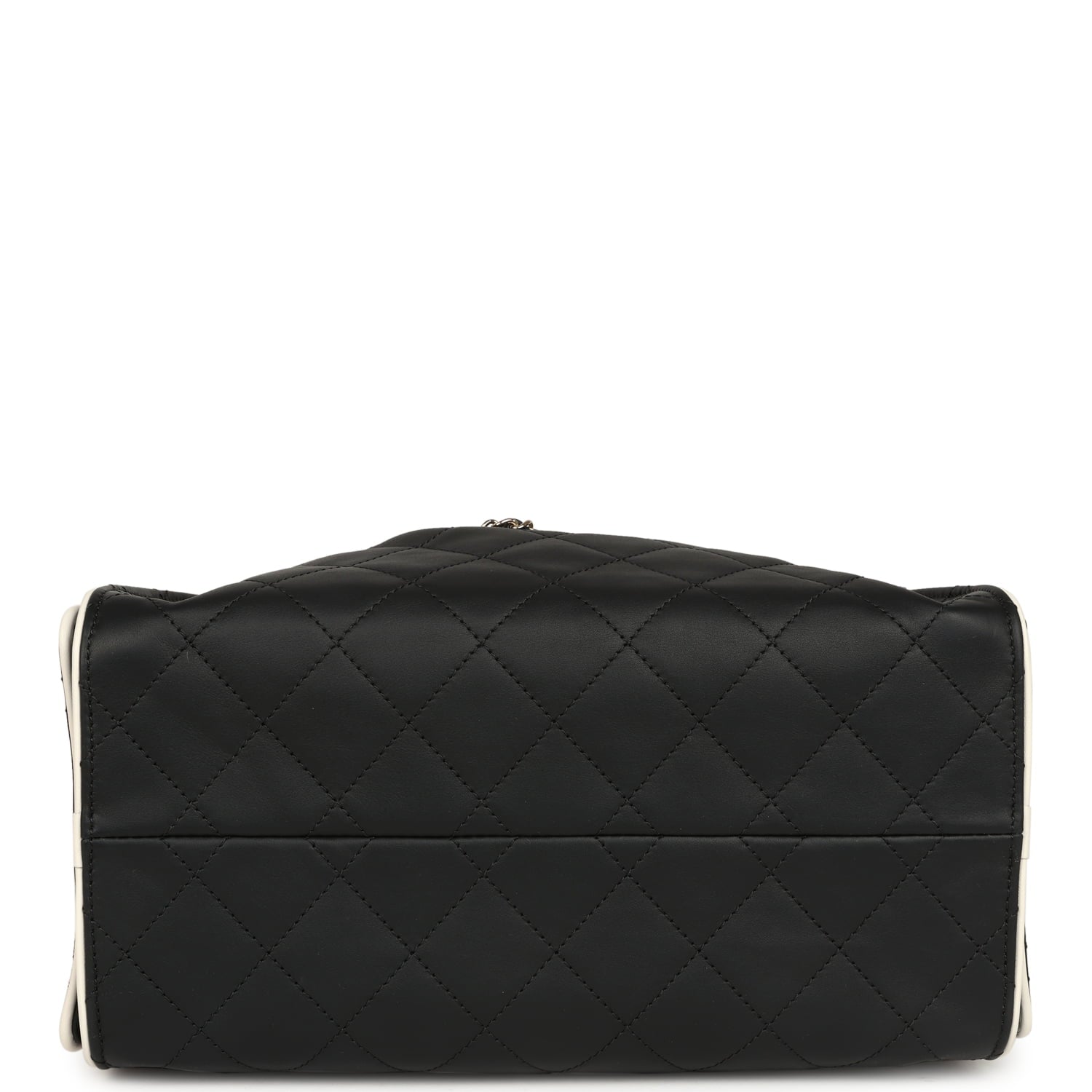 Small 25 Hobo Bag Black and White Calfskin Light Gold Hardware