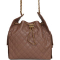 Medium 25 Hobo Bag Brown Caviar Antique Gold Hardware