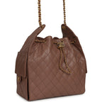 Medium 25 Hobo Bag Brown Caviar Antique Gold Hardware