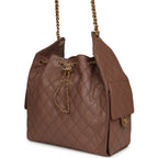 Medium 25 Hobo Bag Brown Caviar Antique Gold Hardware
