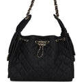 Small 25 Hobo Bag Dark Blue Denim Light Gold Hardware