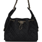 Small 25 Hobo Bag Dark Blue Denim Light Gold Hardware