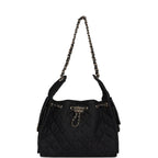Small 25 Hobo Bag Dark Blue Denim Light Gold Hardware