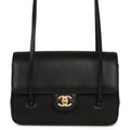 Small Preppy Coco Flap Bag Black Shiny Caviar Brushed Gold Hardware
