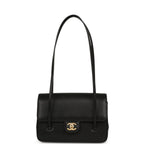 Small Preppy Coco Flap Bag Black Shiny Caviar Brushed Gold Hardware