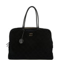 Maxi "Perfect Bowling" Bag Black Suede Gold Hardware