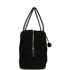 Maxi "Perfect Bowling" Bag Black Suede Gold Hardware