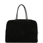 Maxi "Perfect Bowling" Bag Black Suede Gold Hardware