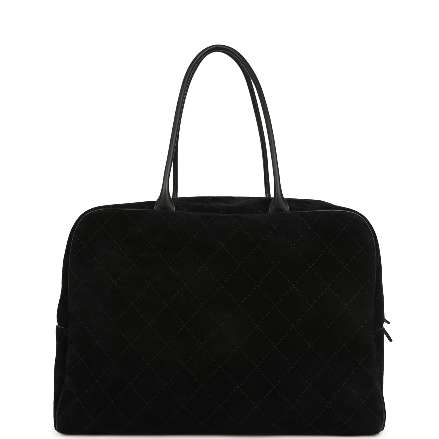Maxi "Perfect Bowling" Bag Black Suede Gold Hardware
