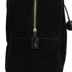 Maxi "Perfect Bowling" Bag Black Suede Gold Hardware