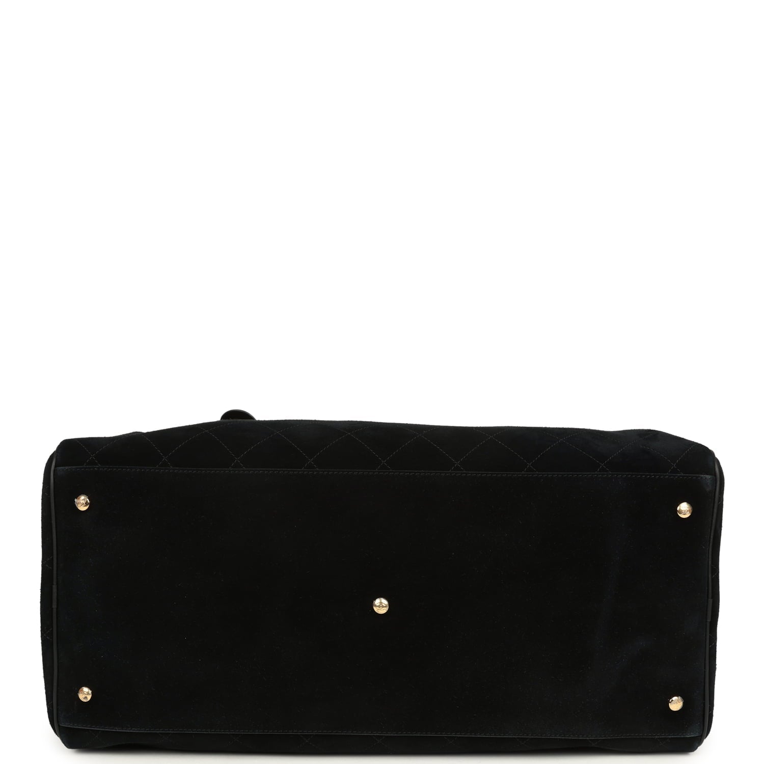 Maxi "Perfect Bowling" Bag Black Suede Gold Hardware