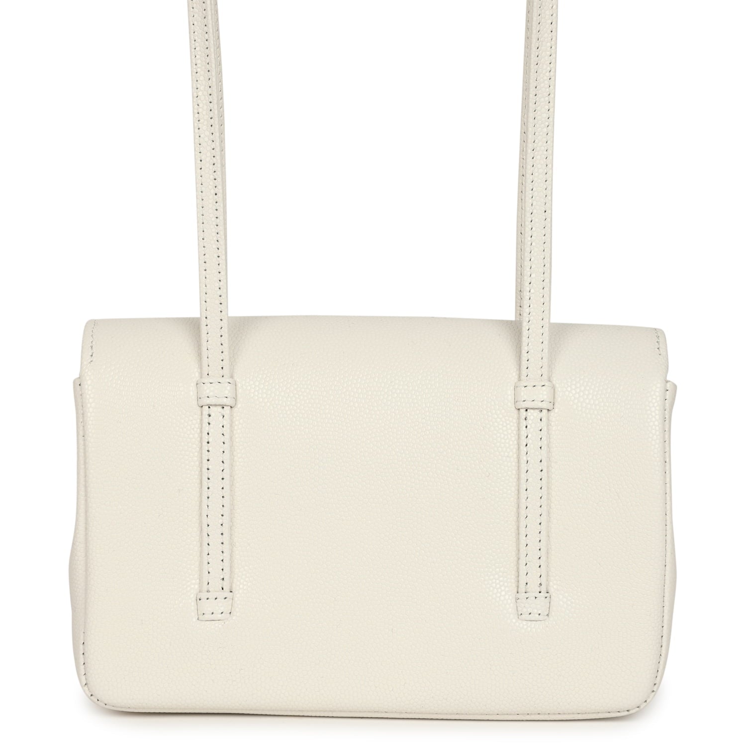Mini Preppy Coco Clutch with Straps White Shiny Caviar Brushed Gold Hardware