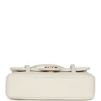 Mini Preppy Coco Clutch with Straps White Shiny Caviar Brushed Gold Hardware
