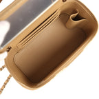 Small Top Handle Vanity Case Dark Beige Lambskin Light Gold Hardware