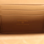 Small Top Handle Vanity Case Dark Beige Lambskin Light Gold Hardware