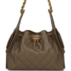 Small 25 Hobo Bag Dark Khaki Caviar Antique Gold Hardware